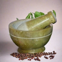 Olive Marble Soapstone Mortar and Pestle | Ki Aroma