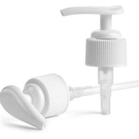 24-410 Lotion Pump Dispenser with Lock Down - Black/White | Ki Aroma