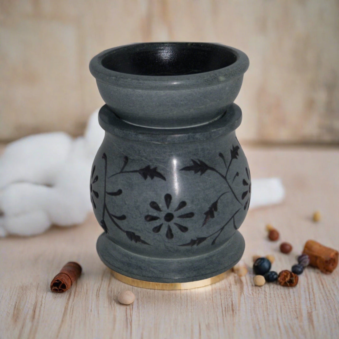 Soapstone Aromatherapy Tea Light Diffuser + Free Gift | Ki Aroma