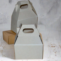 Kraft Gable Gift Box with Carry Handle - 4"x2.5"x2.5" | Ki Aroma